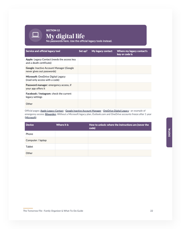 My digital life page